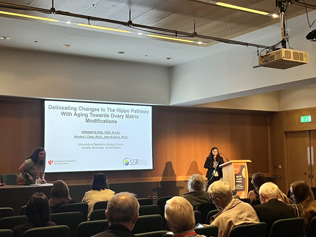 ToxKendra's tweet photo. Great talk on ovarian aging by one of our PhD students at UNMC Dipa Das!  She’s a new @SSRepro member and first time attendee! #SSR2024 @JohnSDavis10 https://t.co/RqNbAF41Ml
