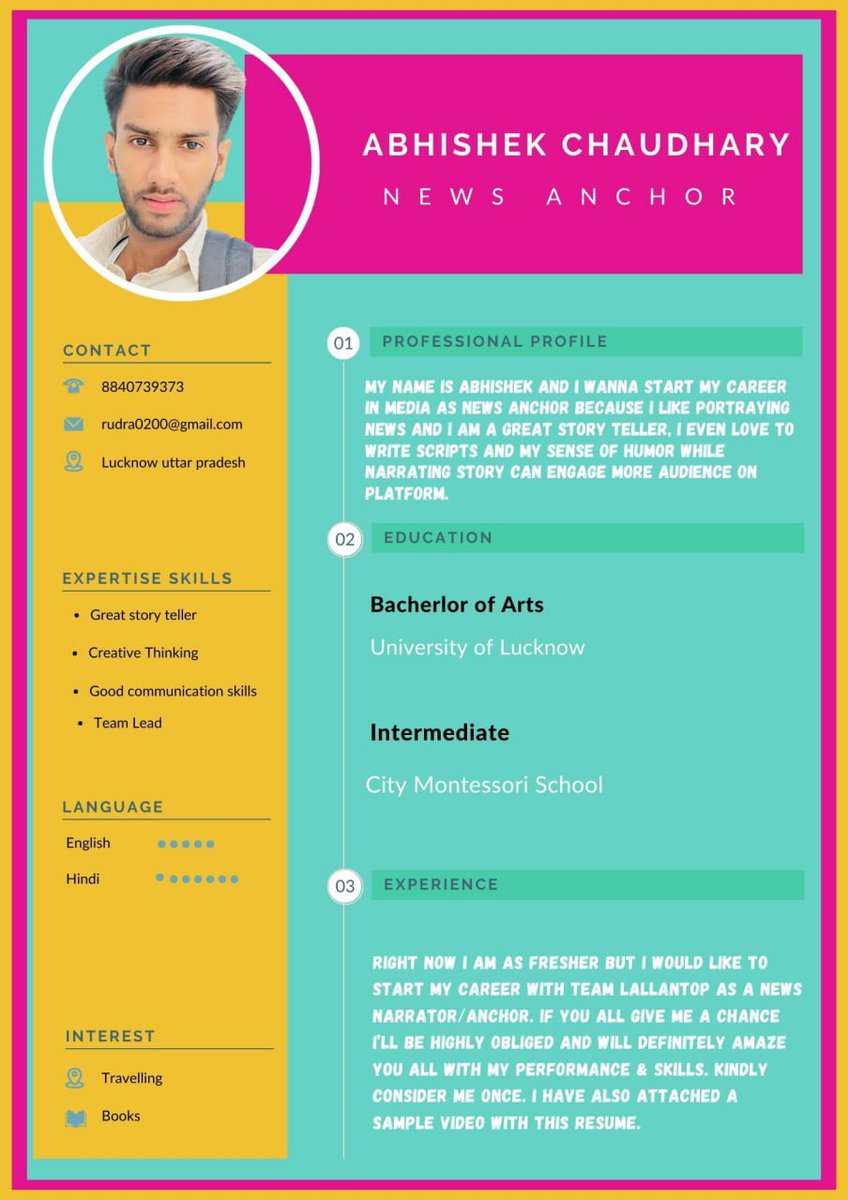 chillitech07's tweet photo. @TheLallantop @saurabhtop 

Applying for the post of anchoring/ news reporter and journalist. I also know Digital Marketing which I forgot to mention in my resume 😅 https://t.co/wA33Zh9YXw