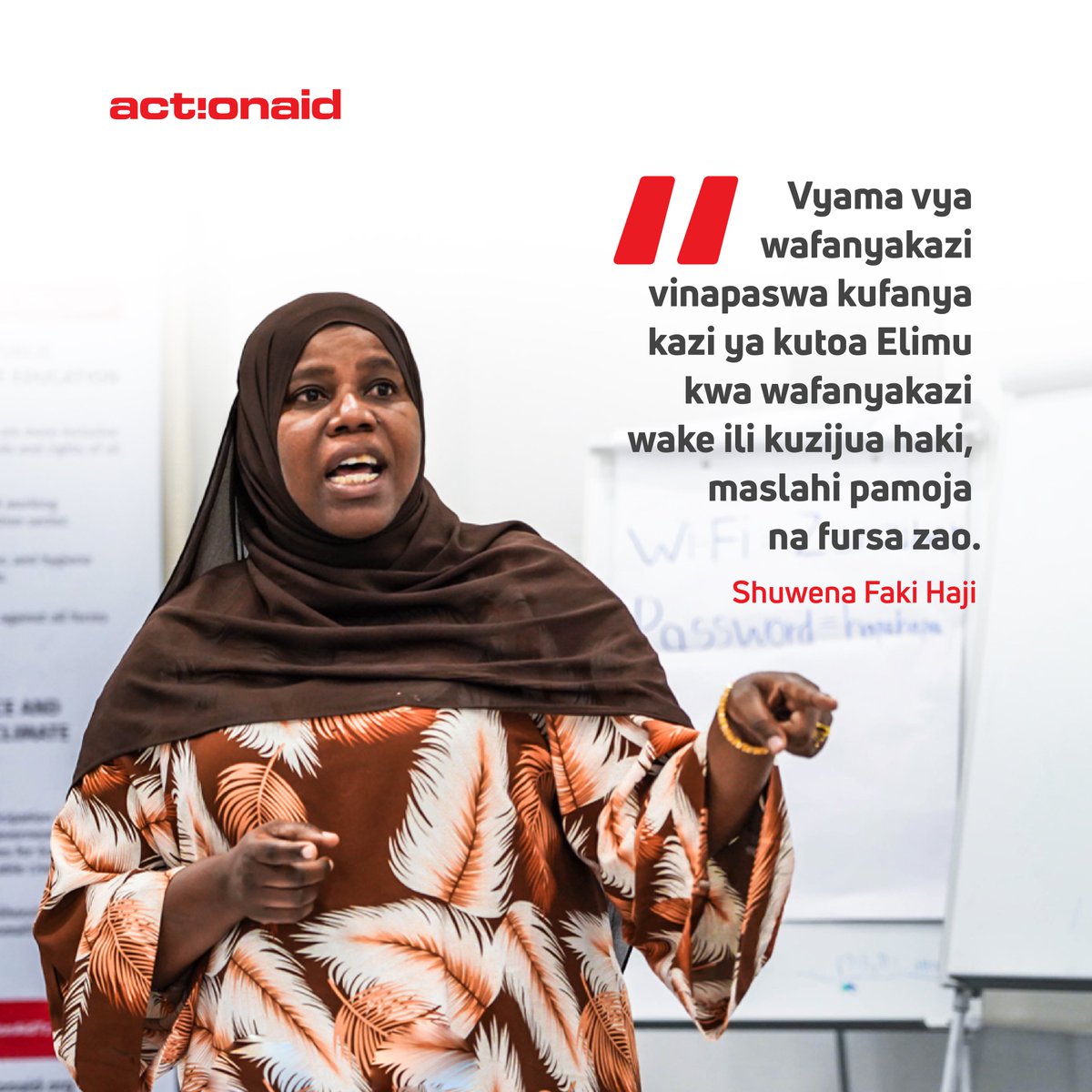 ActionaidTz's tweet photo. Quote from participants!
#DecentWork #DecentLiving