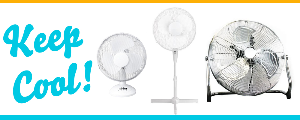 Fan-tastic?!
While not promising to be a proper heatwave, there has been some talk of the sun actually appearing over this weekend and through next week, with temperatures quite possibly getting into double figures (!). Keep your cool with a fan - and don't forget the liquids!