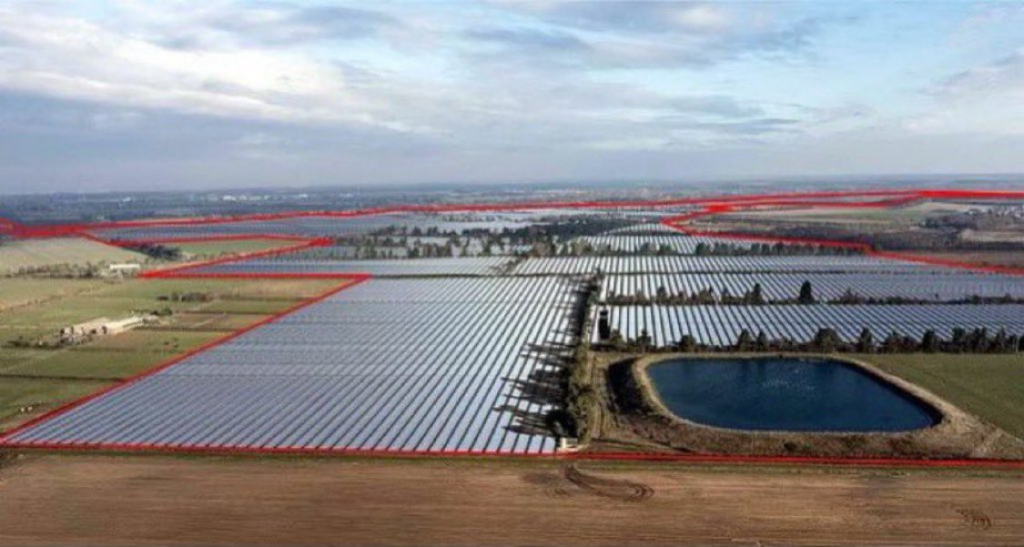 NoFarmsNoFoods's tweet photo. Ed Miliband has quickly approved a number of mass-scale solar panels on UK farmland despite huge local community objections. 

Solar panels shouldn’t be used on fields that are cultivated for our food growing supply. Instead, put them on brownfields, car parks, roofs and roads. https://t.co/Pv9dfCObh3