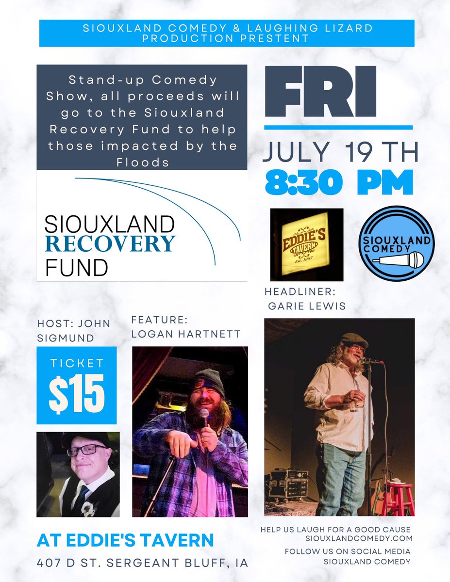 Tonight Live in Sergeant Bluff, IA! Come on out for a great cause and a fun night!