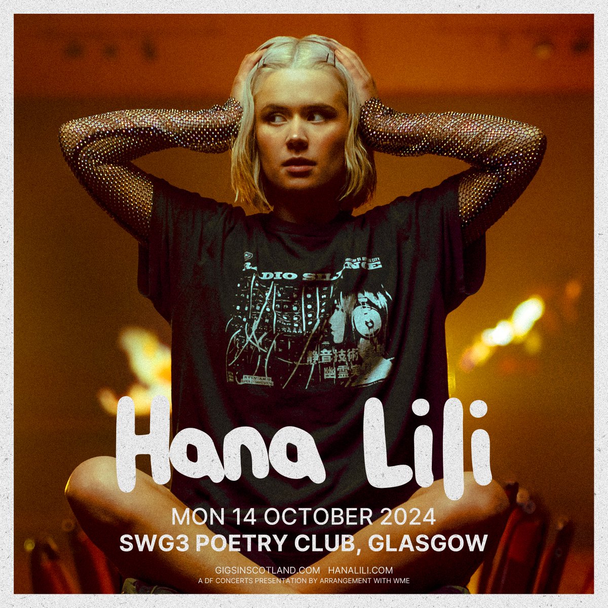 JUST ANNOUNCED 🚨 » <a href="/HanaLilimusic/">Hana Lili</a> 

<a href="/PoetryGlasgow/">The Poetry Club</a> | 14th October 2024

MORE INFO ⇾ gigss.co/hana-lili