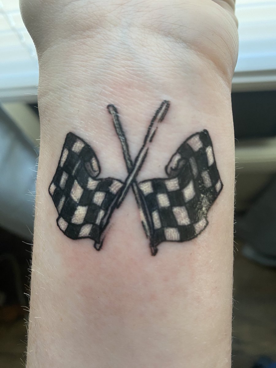 SnookAllee's tweet photo. Got my 1st tattoo last evening!! 🏁🏁 https://t.co/qKmcNVWl3d