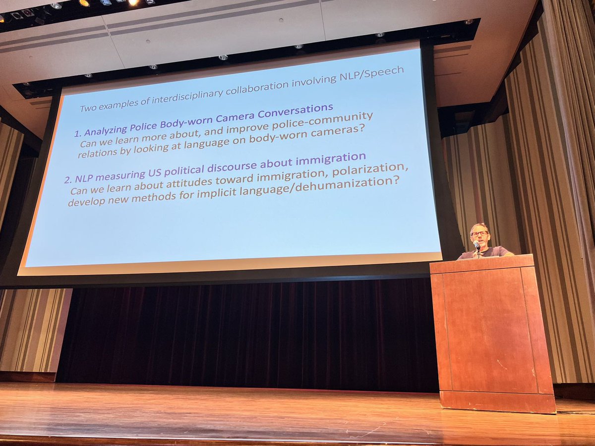 Day 2 at #IC2S2: Prof Jurafsky delivers keynote speech on applications of NLP in interdisciplinary research. Join us in Irvine Auditorium!