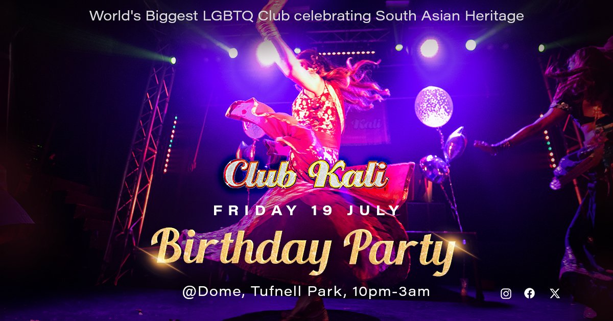 Tonight is the <a href="/clubkali/">ClubKali</a> Birthday Party!  29yrs of LGBTQ community connection, unity &amp; diversity, and celebrating South Asian LGBTQ heritage. 

outsavvy.com/event/20985/cl…

#FreeToBeMe #SouthAsianHeritageMonth