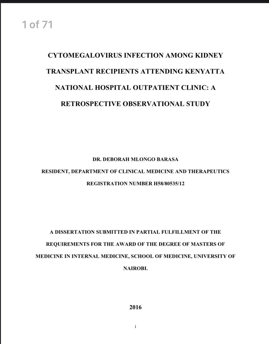 For her Master's of Medicine in Internal Medicine dissertation, the new Health CS nominee Dr Deborah Mlongo researched CMV infections among kidney transplant recipients. Unlike her predecessor, who was an unverified online learner, her academic credentials can be verified.