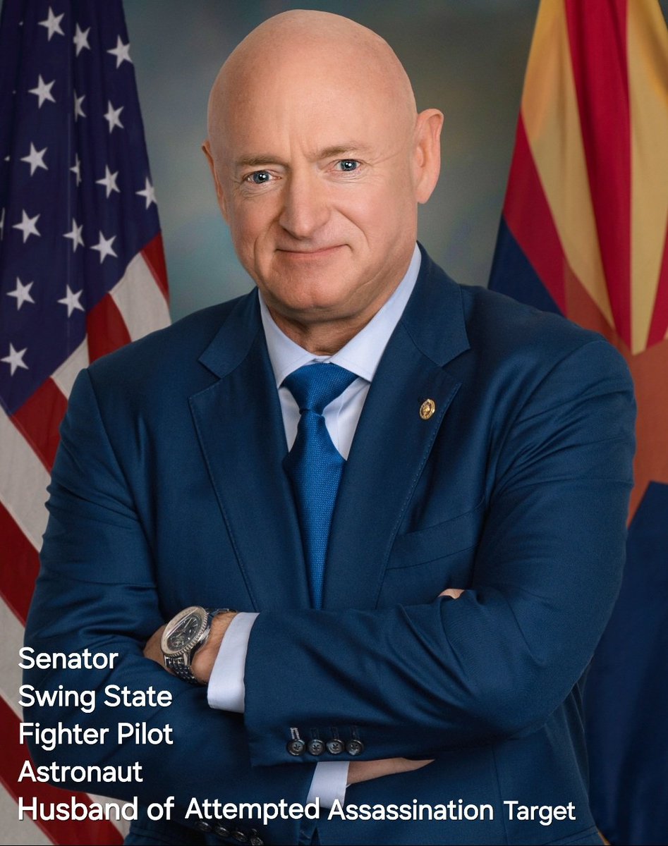 kplus87's tweet image. Senator @SenMarkKelly - not even Aaron Sorkin could script a better candidate to replace @JoeBiden

Senator ✅
Swing State ✅
Fighter Pilot ✅
Astronaut ✅
Married to Gabby Giffords* ✅

(*Congresswoman shot in the head in an attempted assassination)

#Election2024 #Biden #Trump