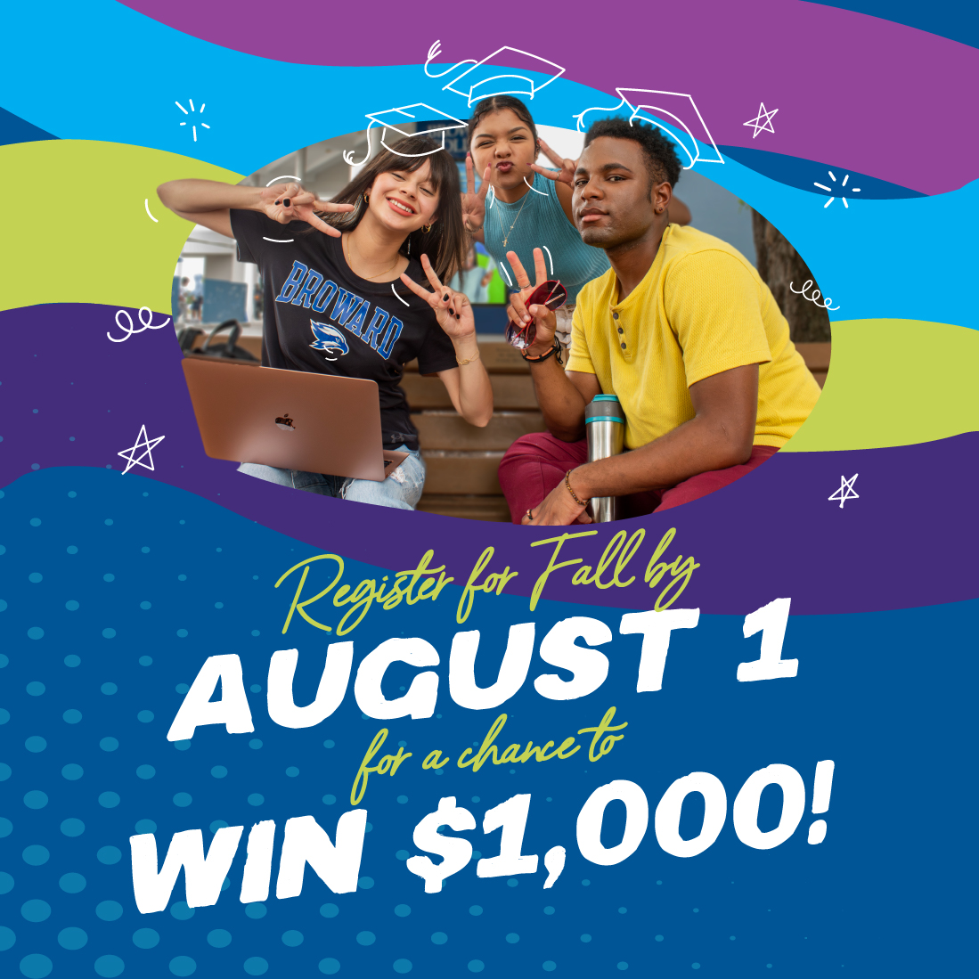 BrowardCollege's tweet photo. Calling all current and future Seahawks! If you enroll for the Fall 2024 semester before August 1st, you could be one of the lucky winners to score $1,000! 💰🎉 Don't let the chance slip away - visit https://t.co/VNbkTnlKCH and lock in your classes today! https://t.co/L3Ux4gF54z