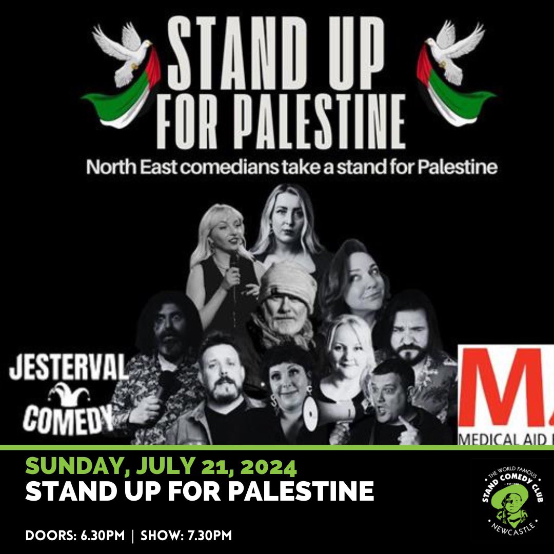 North East comedians take a stand for Palestine on a Sunday 🇵🇸 Before that, a stacked weekend line-up is heading your way from tonight 🎟️ thestand.co.uk/whats-on/newca…