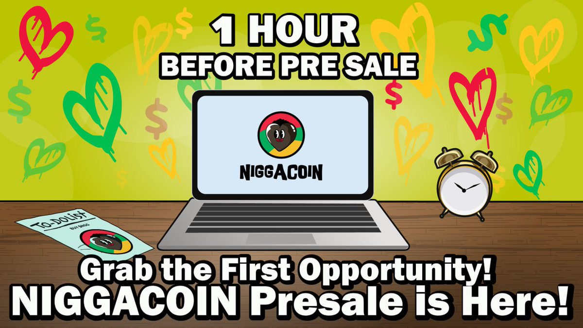 memeNIGGAcoin's tweet photo. ⏰ $NGG Presale: Only 1 Hour Left! ⏰

Get ready! The $NGG (NIGGA COIN) presale starts in 1 hour. Join now to secure your spot in the next big thing in crypto! 🚀

Now only 1 hour left! Quickly join Round 1 to receive a 35% bonus! 🚀

🔔 Steps to Join
Download Phantom Wallet
Fund with $SOL
Be ready for the official address on our channel.

💎 Why $NGG (NIGGA COIN)?
Solana-based meme coin
Celebrate Black culture, unity, empowerment
Supported by Meme Sol Labs and EQT Ventures

🔥 Bonuses
Round 1: 35%
Round 2: 25%
Round 3: 15%
Round 4: 10%
Round 5: 5%

🚨 Min: 0.1 SOL | Max: 500 SOL
🚨 Trust only official addresses. Scams beware!
🚨 Refunds for any SOL sent after presale ends.

🚀 Don’t Miss Out! 🚀
We are expected to rise over 100x. Don't regret it in 3 months-participate in the presale now to get $NGG at the lowest price of your lifetime! 

We will win! Let’s fight and emerge victorious! Fight! Fight! Unite our strength!

#NGG #NIGGACOIN #Crypto #Solana #Presale