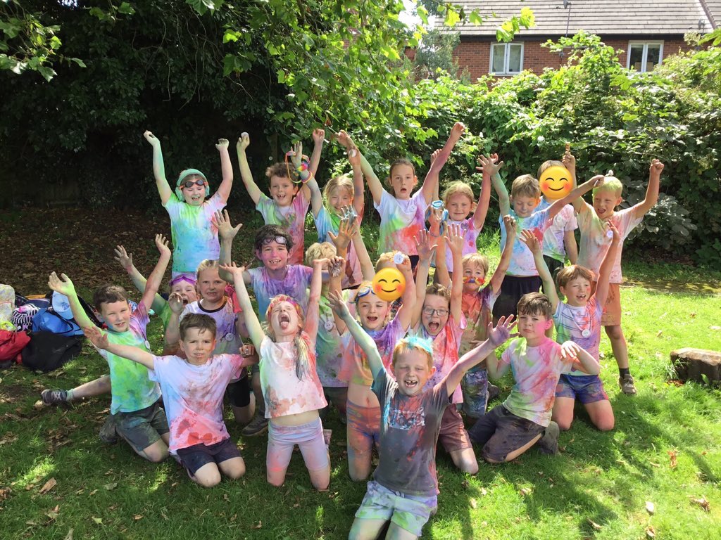 Skylarks before and after the colour run #cuddingtonpta #cuddingtony2
