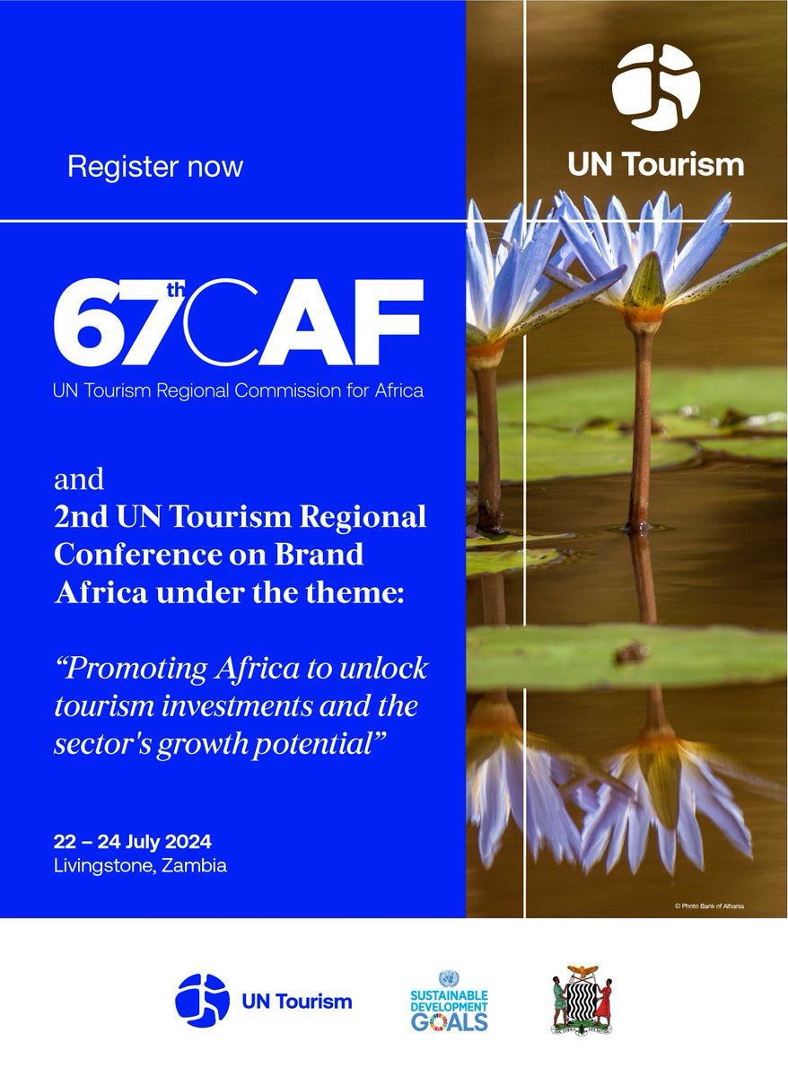 📣 Don’t miss the 2nd UN Tourism Regional Conference on Brand Africa in Livingstone, Zambia 🇿🇲 from July 22-24!  

Dive into ‘Promoting Africa to Unlock Tourism Investments’ 🌍 

Connect with experts, discover unique tourism gems, and brainstorm innovative strategies together. 🚀