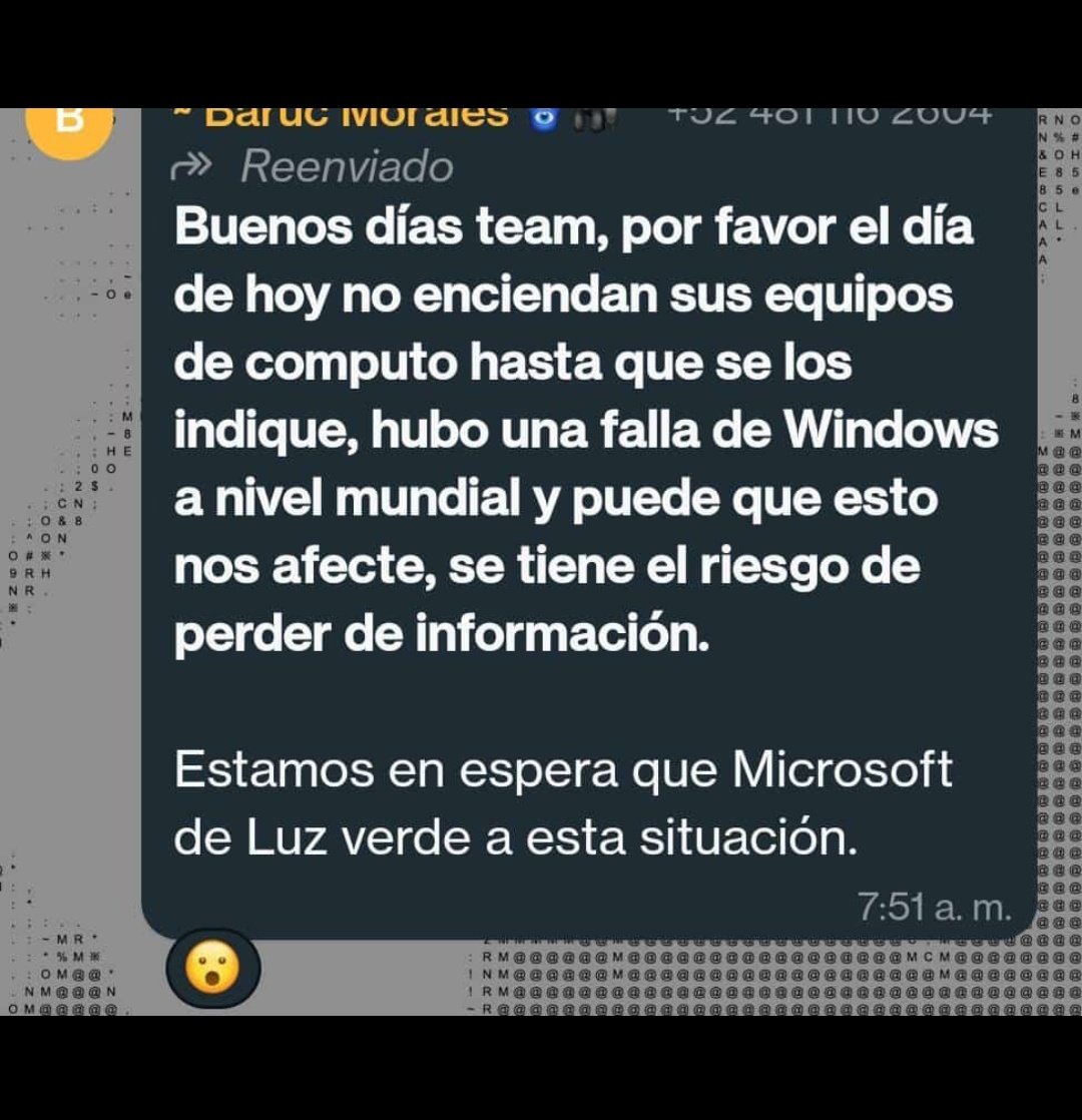 fattima84's tweet photo. Alguien que confirme esto.
#FallaWindows
Se lo mandaron a la heredera su sup de informática https://t.co/vWp93DRVI8