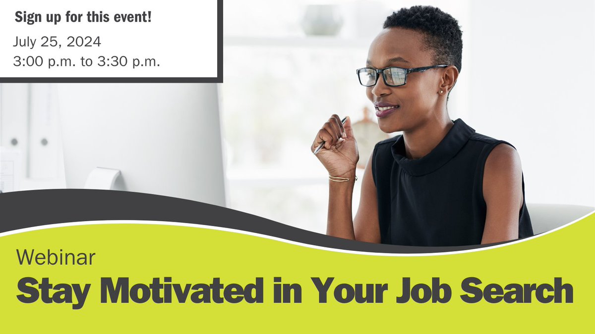 Struggling with job search fatigue? Want to boost your career resilience and stay motivated? 

Join us on 📅 July 25, 2024, from 3:00 p.m. to 3:30 p.m. ET for our webinar 'Stay Motivated in Your Job Search.'

Register now: experience.centennialcollege.ca/myAccount/care…