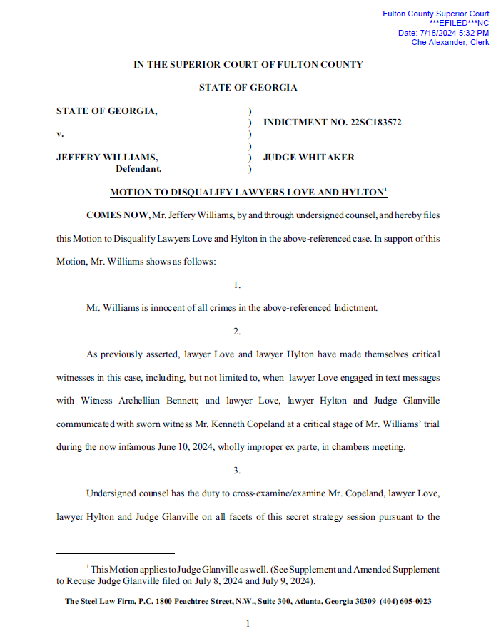 ThuggerDaily's tweet photo. Brian Steel files a motion to disqualify 2 prosecutors, Ms. Love and Ms. Hylton
He says they have made themselves critical witnesses in this case and he needs to call them to the stand. https://t.co/2zJFzWBDvi