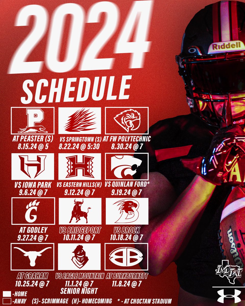 The official 2024 Ram Football schedule: