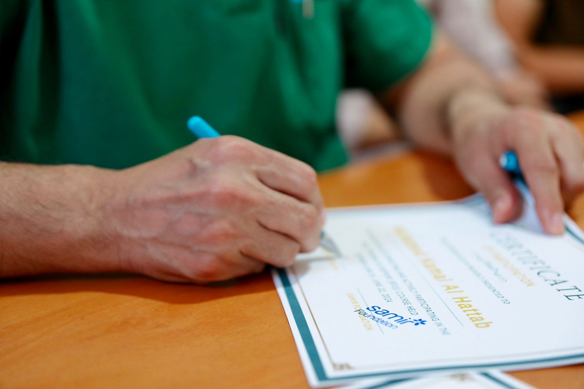 🎉 Congratulations to all our participants!

Today, we proudly awarded Certificates of Participation to those who successfully completed the Basic Trauma Life Support (BTLS) course in North Gaza. Your dedication, enthusiasm, and meaningful engagement have been truly inspiring.

A heartfelt thank you to our incredible doctors who delivered the course with such expertise and passion.

We also extend our gratitude to the Ahli Arab Hospital for hosting the course and their kind cooperation.
#samirfoundation #gaza #medicalstudent

🎉 تهانينا لجميع المشاركين!

اليوم، قمنا بفخر بمنح شهادات المشاركة لأولئك الذين أكملوا بنجاح دورة دعم الحياة الأساسية للصدمات (BTLS). لقد كان تفانيكم وحماسكم ومشاركتكم الهادفة ملهمة حقًا.

شكرًا من القلب لأطبائنا الرائعين الذين قدموا الدورة بمثل هذه الخبرة والشغف.

كما نعرب عن امتناننا لمستشفى الأهلي العربي لاستضافة الدورة وتعاونهم اللطيف.