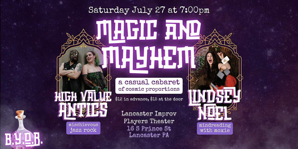 8 days until our glamorous shenanigans are unleashed on Lancaster City! Get your tickets now; eventbrite.com/e/magic-mayhem…