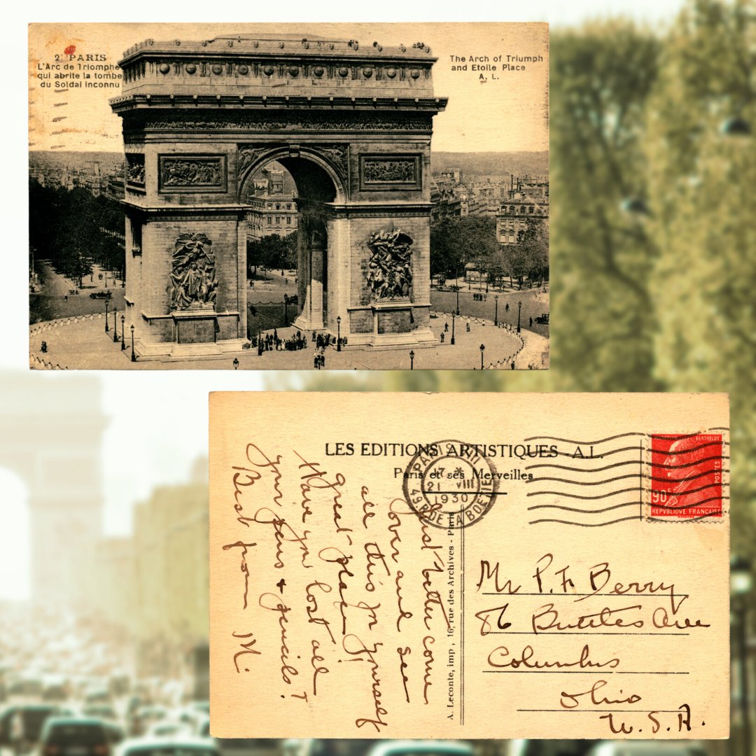 APS_stamps's tweet photo. Postcards from Paris: L'Arc de Triomphe, 1930
#postcardsfromparis #paris #philately #stampcollecting #postagestamps #stamps #postalhistory #stampart #mailart #collage #papercraft #snailmail #snailmailrevolution #postcards #deltiology https://t.co/mutVglAQmg