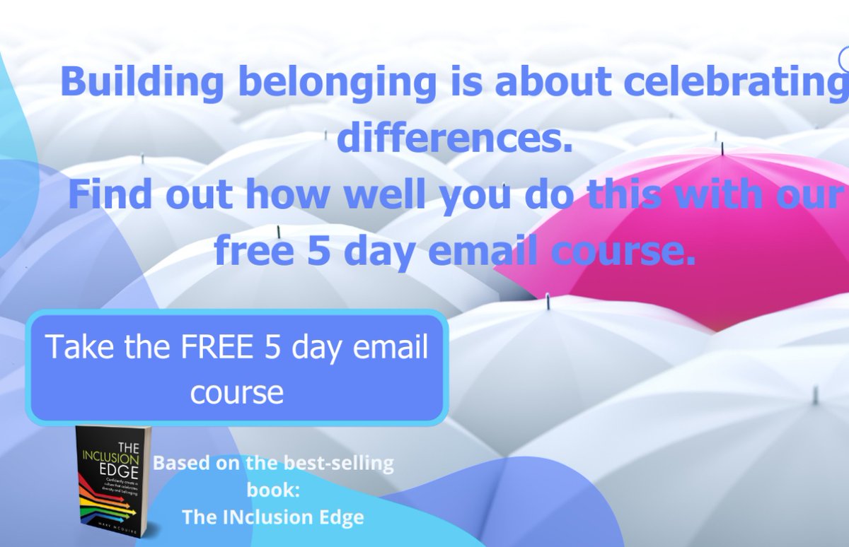MarytmcGuire's tweet photo. Build belonging in your  workplace with this free 5 day email course. Get inspiration in your inbox over the next week to take action and make a difference. Sign up today: https://t.co/nJ0DZUE3Jj 
#theinclusionedge #inclusionquiz  #DEI  #Inclusion  #agents2change #DEIstrategy https://t.co/tGG7IW33mP