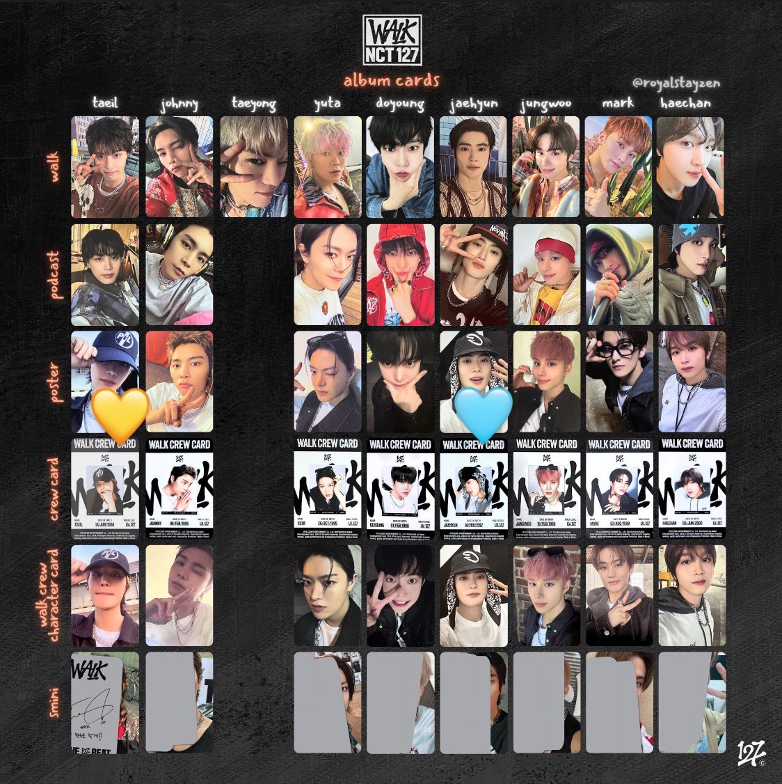pripriprinnnn13's tweet photo. NCT127 イリチル WALK トレカ NCT 交換
poster ver.

【譲】🩵ジェヒョン

【求】💛テイル

郵送交換希望です
条件の合う方お気軽にお声掛けください🙇🏻‍♂️ https://t.co/KCd57sMDDK