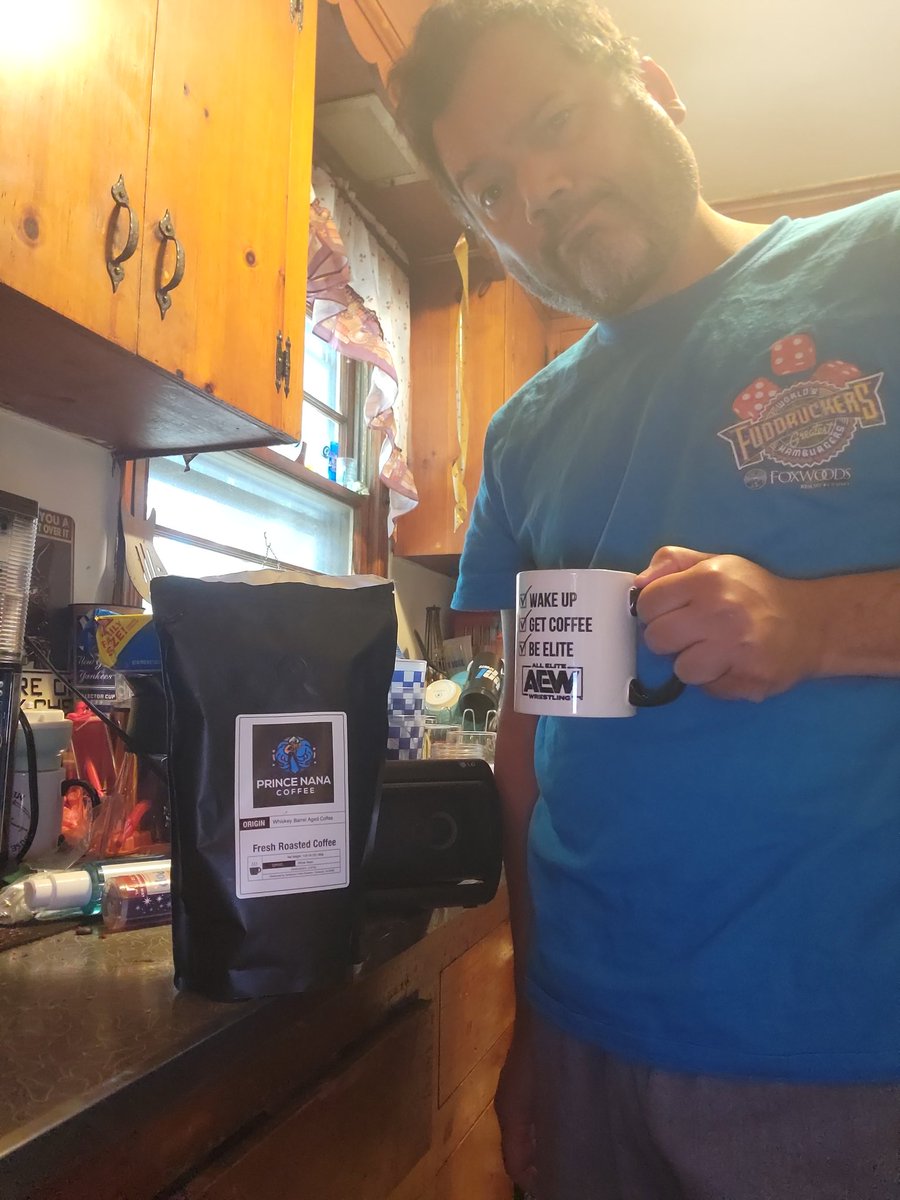 ChefDanP's tweet photo. The best part of waking up is Nana in your cup! #youknowyousangit #goodtillthelastdrop @PrinceKingNana #princenanacoffee https://t.co/3LkT17Wmt5 https://t.co/KeMF6lrUqs