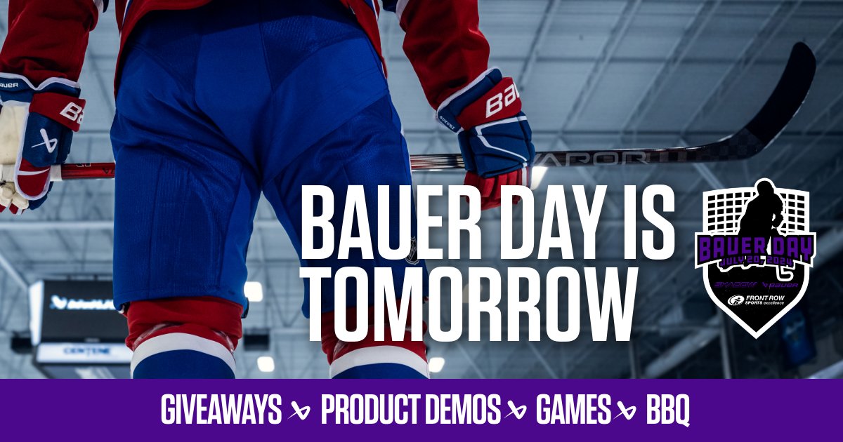 Bauer Day is tomorrow! Join us at 10 AM at our Thorold Superstore for giveaways, games and tasty treats from Sweetie the Ice Cream Truck (10 AM-1 PM). Don’t miss our Skills Competition for a chance to win Bauer Training Aids! See you there! #BauerDay #BauerHockey #FrontRowSports