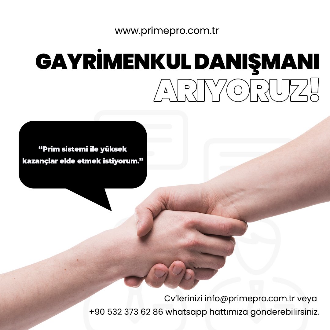Primeprotr's tweet photo. Gayrimenkul Danışmanı Arıyoruz! https://t.co/0bWHBByj5A