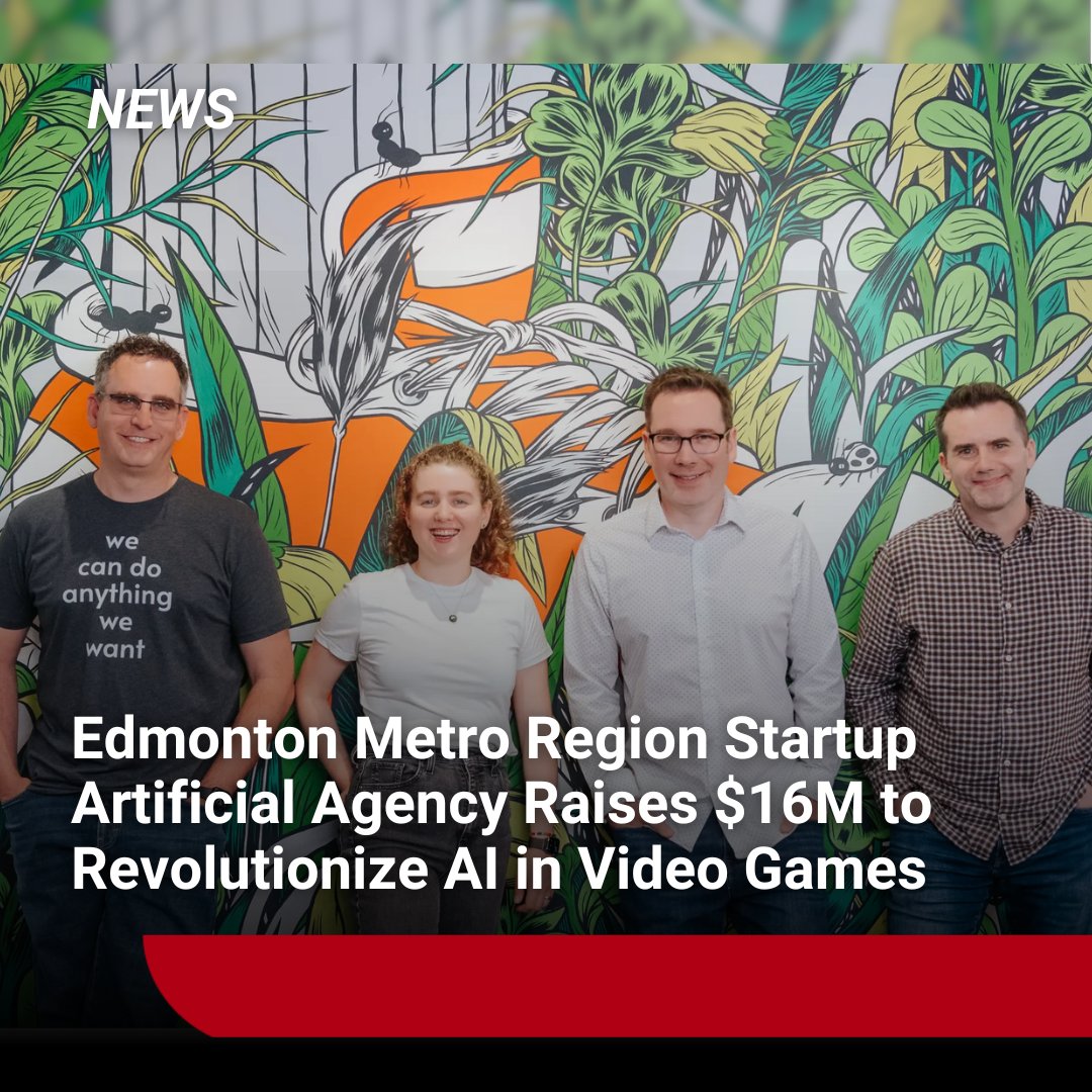 EdmontonGlobal's tweet photo. ๐ Local startup @ArtificialAgncy has just secured $16 million USD to enhance the use of AI in video games, providing users with more dynamic experiences. ๐ฎ
Read the full story here: https://t.co/SvWERPQu3f
#gaming #EdmontonRegion #ThisisYEG #AI #ArtificialIntelligence https://t.co/LywCNTKgvZ
