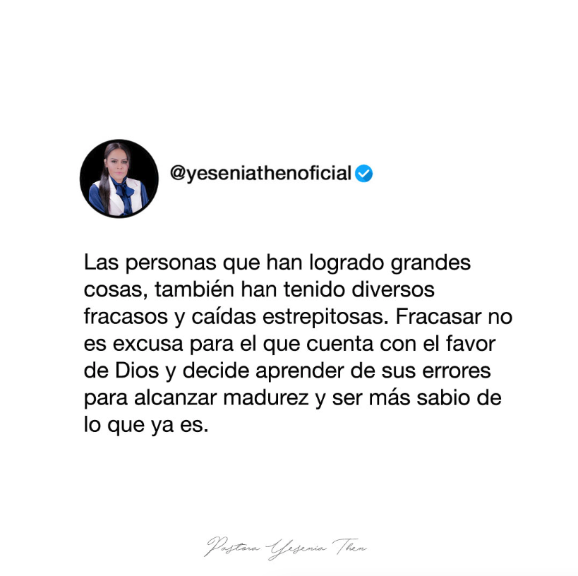 YeseniaThenOfi's tweet photo. “Si el hombre cae, no se queda en el suelo porque el Señor lo sostiene de la mano”. Salmos 37:24 (RVC) #yeseniathen #frases https://t.co/3WG5A8jj4z