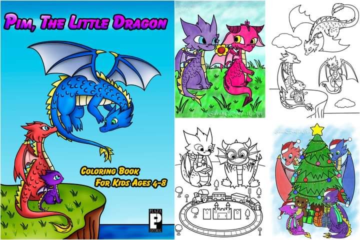 Pim, the little dragon
Coloring book by my daughter Sarah.
Meet little Pim and his friends. Join them at Dragons School, birthdays, Christmas, Summer Camp and graduation day.
Everybody loves dragons. Let's color and have fun!
amazon.com/dp/B0D9Q1SPW6
#coloringbook #autisticartist