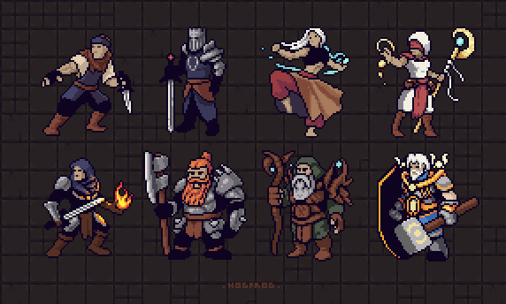 Set of character sprites #pixelart #ドット絵
