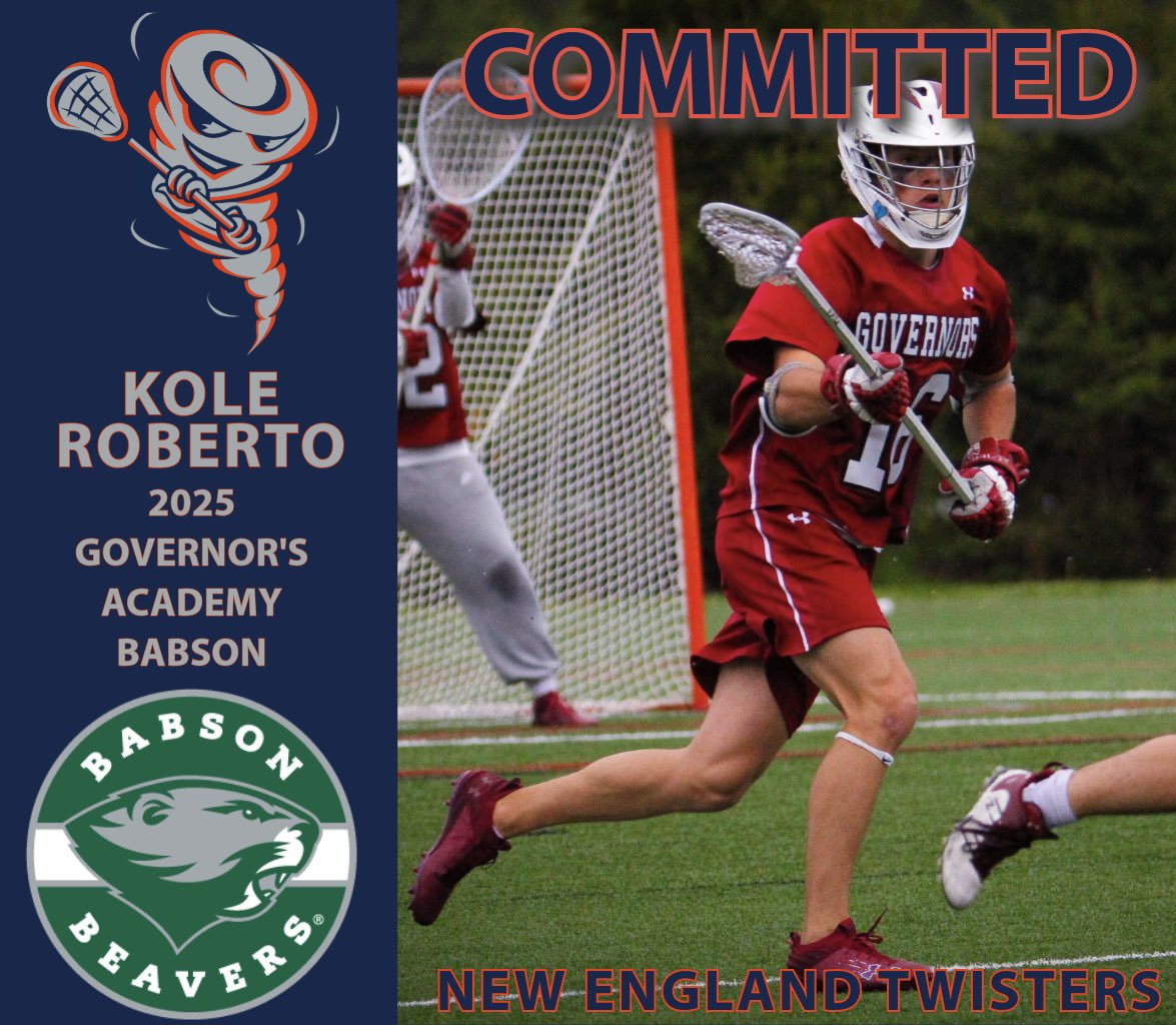 New England Twisters (@netwisters) on Twitter photo Congratulations to 2025 Kole Roberto (Governor’s Academy) on his commitment to Babson!
<a href="/GovernorsLax/">Governor's Lacrosse</a> <a href="/babsonlacrosse/">Babson Men’s Lacrosse</a> <a href="/NELaxJournal/">New England Lacrosse Journal</a> <a href="/bostonlaxnet/">BostonLax</a> <a href="/ILPreps/">ILPreps</a> Congratulations to 2025 Kole Roberto (Governor’s Academy) on his commitment to Babson!
<a href="/GovernorsLax/">Governor's Lacrosse</a> <a href="/babsonlacrosse/">Babson Men’s Lacrosse</a> <a href="/NELaxJournal/">New England Lacrosse Journal</a> <a href="/bostonlaxnet/">BostonLax</a> <a href="/ILPreps/">ILPreps</a>