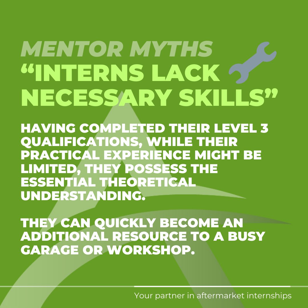 We are back with Mentor Myths! 

"Interns lack the necessary skills" 🕰️ 

Autotech Academy interns come equipped with a solid foundation of knowledge, having completed their Level 3 qualifications in various automotive disciplines.