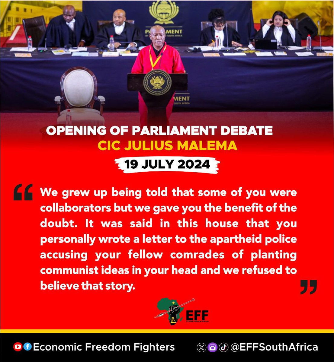 EFFSouthAfrica's tweet photo. #CICDebates
#EFFinParliament https://t.co/0K2CpOZvs9