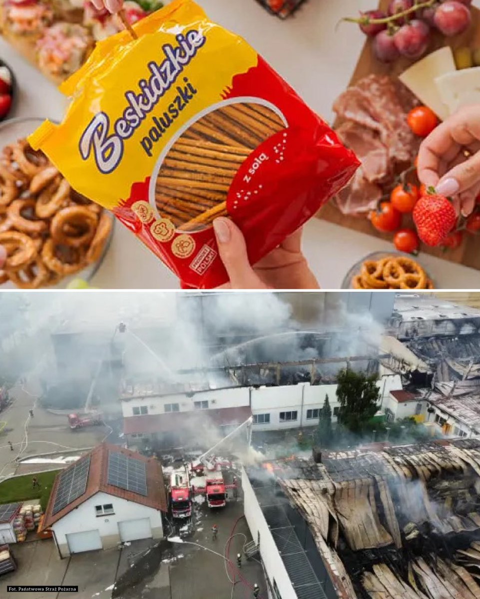 thepolandnews_'s tweet photo. Kilka dni temu w Malcu spłonęła część zakładu produkującego między innymi Paluszki Beskidzkie. Właściciel zadeklarował, że mimo strat i konieczności zmniejszenia skali produkcji żaden pracownik nie zostanie zwolniony. 

- Nawet jak ktoś nie pracuje, to dostanie pełną pensję - zapowiedział prezes spółki Aksam, do której należy zakład.