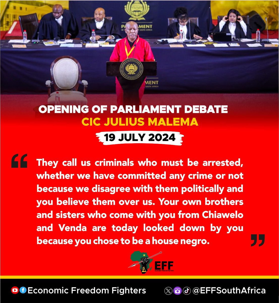 EFFSouthAfrica's tweet photo. #CICDebates
#EFFinParliament https://t.co/Q8AIFwlSGy