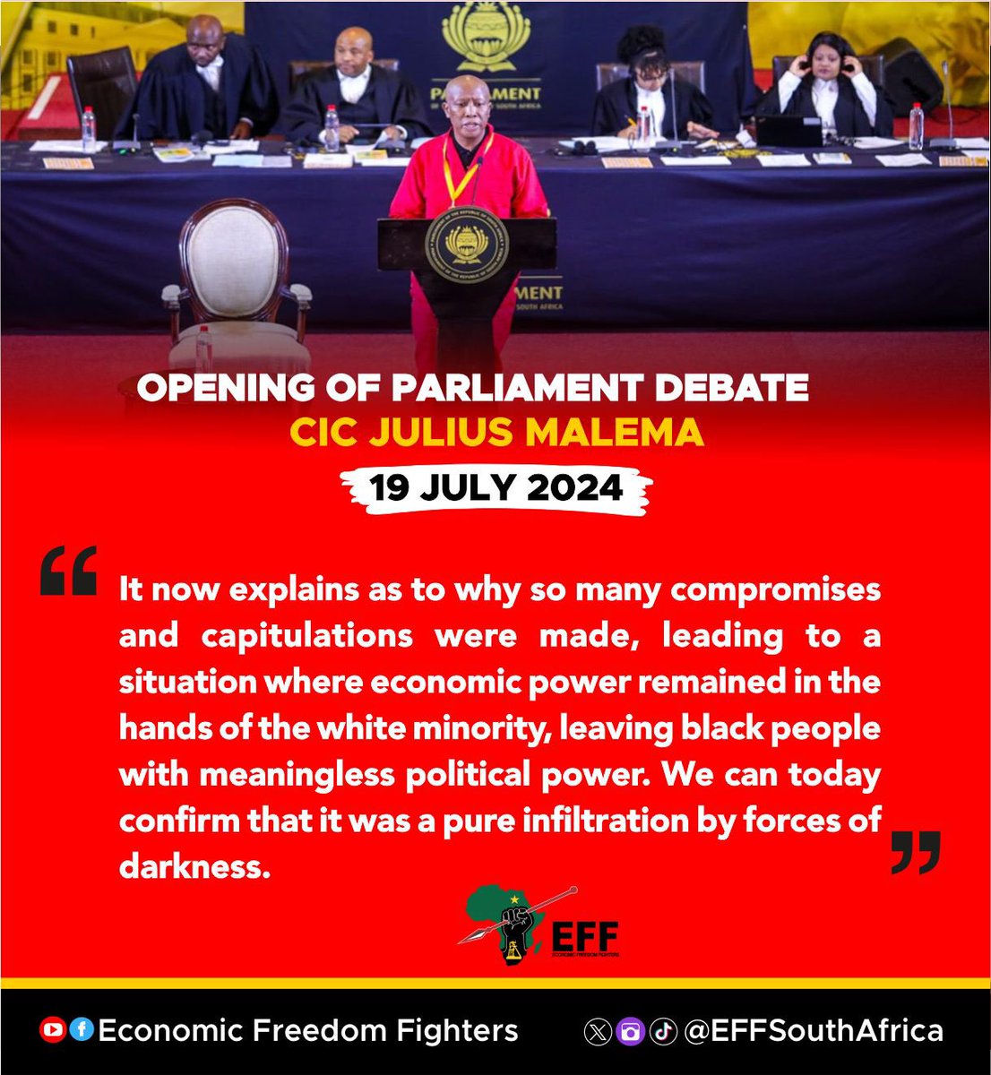EFFSouthAfrica's tweet photo. #CICDebates
#EFFinParliament https://t.co/ApdV1IHb6N