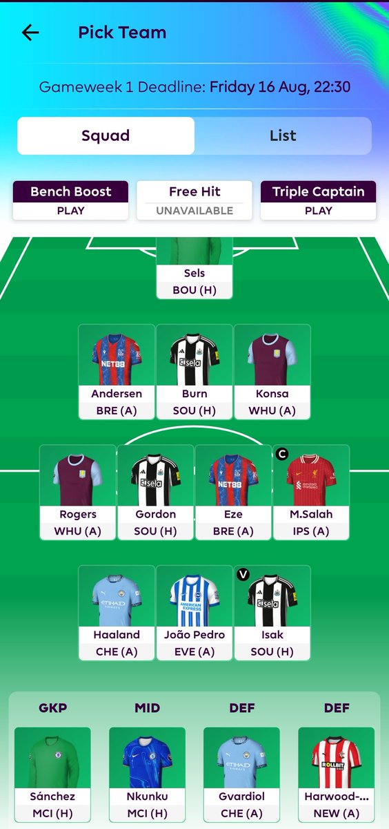 Emaaddi's tweet photo. @FPL__Raptor I personally believe this is one of the best drafts out there! (0.0 in the bank) https://t.co/qP7gjzKocQ