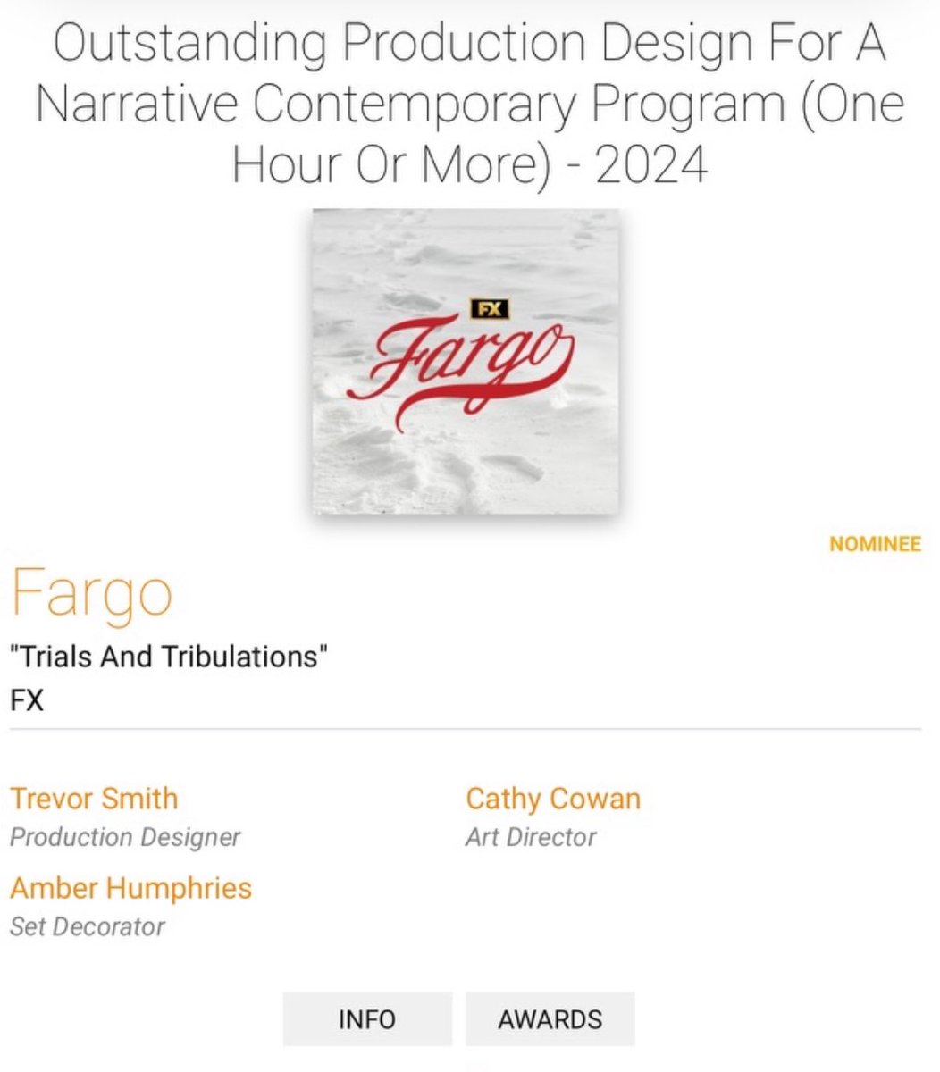 trevorfilms's tweet photo. Emmy nom. Dontcha know? @TelevisionAcad @FargoFX @FXNetworks @KeepABRolling @DGCTalent @IATSECANADA https://t.co/OamB5mNPWq