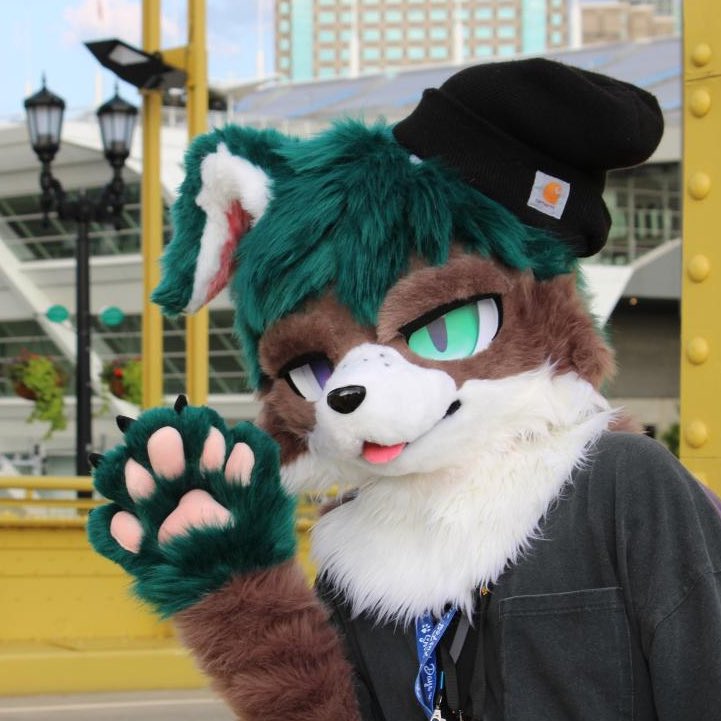 FrizkFur's tweet photo. he’s lookin at u #FursuitFriday 
📸 - @ShotsyHyena https://t.co/yYWtwl7M8M