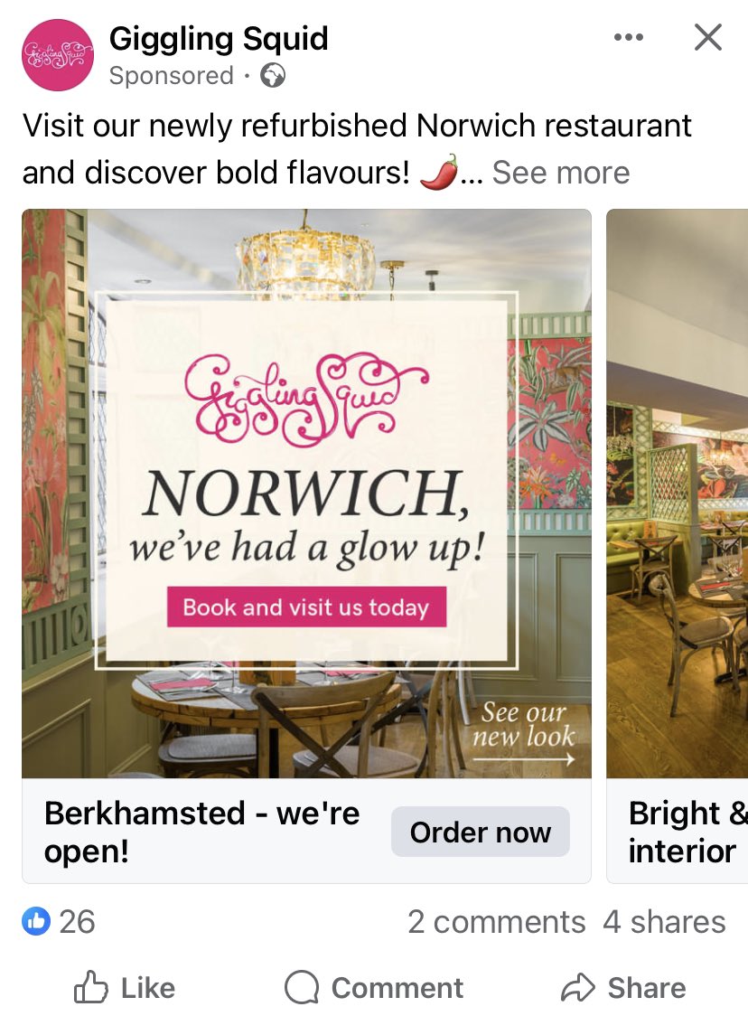 Ms_Leila_'s tweet photo. @GigglingSquid Hi! Your Norwich FB advert copy says ‘Berkhamsted’ - might wanna change that 😉 https://t.co/yLWmtklaeg