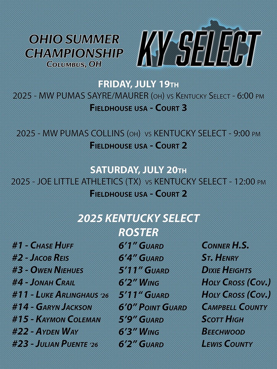 17U Kentucky Select Boys Schedule and Roster for the <a href="/BleacherRepub/">Bleacher Republic</a> Ohio Summer Championship in Columbus, OH!