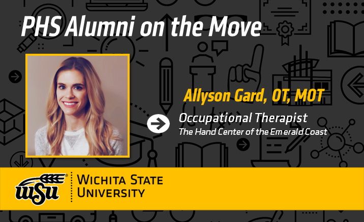 Congratulations to Allyson Gard, OT, MOT, on her new role as Occupational Therapist at The Hand Center of the Emerald Coast.  #ShockerAlumni #ShockerNation #ShockerProud #WSU_PHS #PHSProud