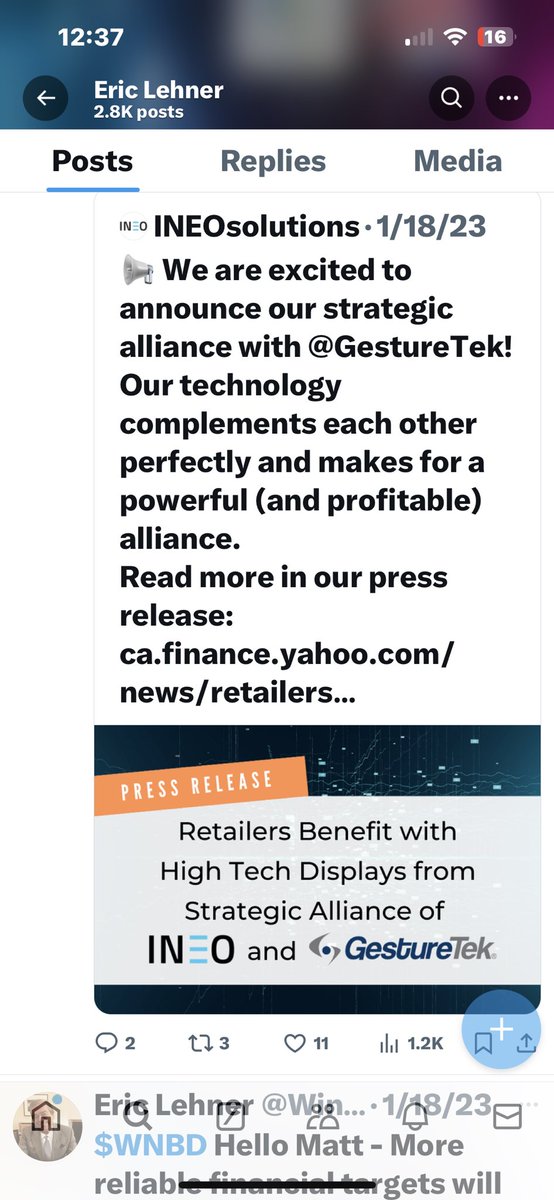 Bumblebees12346's tweet photo. $wnbd it’s been 18 months since this transformational announcement. No updates! Has there been a dollar of revenue produced? Btw , how’s Niagara Mist doing? https://t.co/UxLW9KG2ew