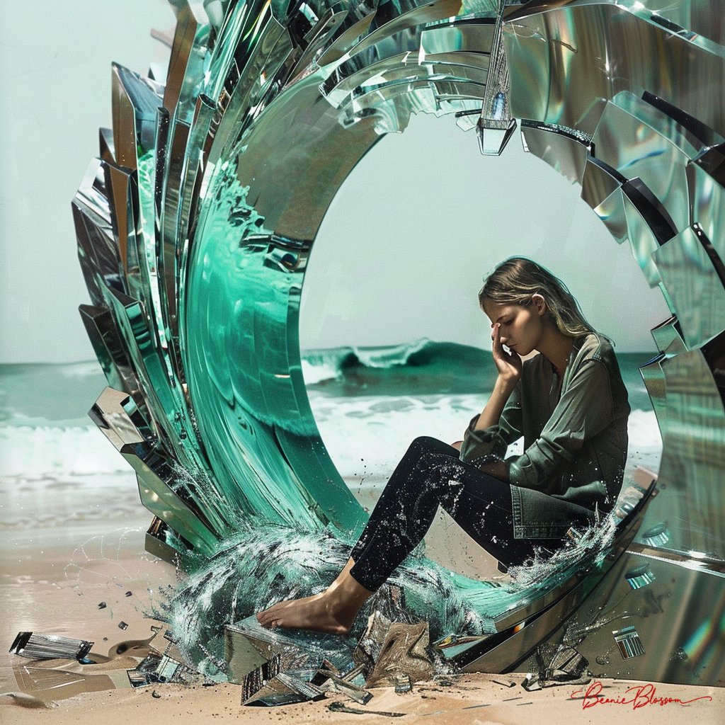 BeanieBlossom's tweet photo. Caught between the crash of reality and the reflections of dreams
#DigitalArt #AIArtWork #DigitalArtWork #AIArt #AIArtists #AIArtCommunity #SurrealArt #Dreamscape #WaveOfThoughts #OceanReflections #ArtisticExpressions https://t.co/XrpHTBRmU6