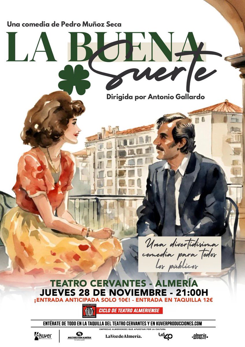 La Federación almeriense de teatro aficionado (FEALTA) ha organizado en colaboración con Kuver el II ciclo de teatro almeriense que se llevará a cabo en el <a href="/TeatroAlmeria/">TEATRO CERVANTES</a> 

¡Viva el teatro!