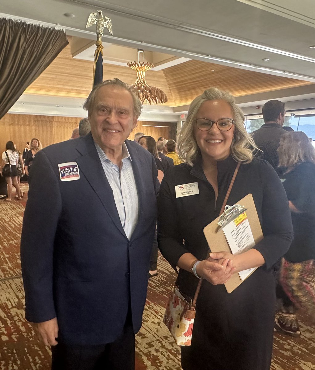 With Katie Stice, president Rancho Mirage Chamber of Commerce.  Another great Chamber event.  

Let’s designate one city staff as ombudsman for local businesses. They need our full support.  Hire and shop local!  @ranchomiragechamber 

#ranchomirage #ranchomiragechamberofcommerce