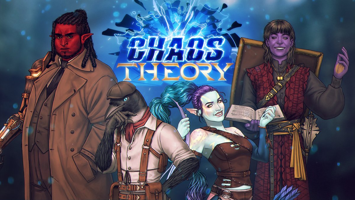 MrShickadance_'s tweet photo. Its official! The full cast of "Chaos Theory" has been revealed. So exited for what's to come!

So to recap (Left to Right)
Fitz player by @AFluffyGoomba 
Eamon played by @RealZachTheBold 
Tae played by @ChameLeahn_ 
Eevee played by @sarahiscoffee 

Art by @ErenAngiolini https://t.co/kuA6YVPbf5